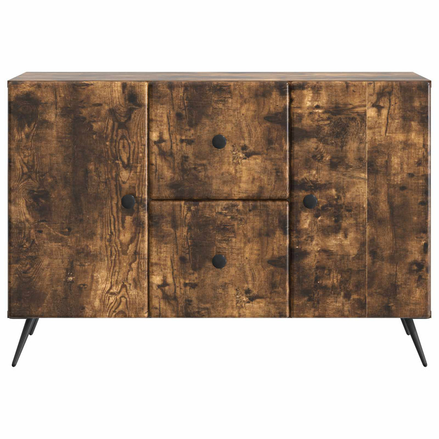 Dressoir met lade Gerookt eiken 89 x 34,5 x 60 cm Bewerkt hout