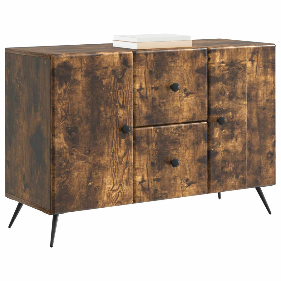 Dressoir met lade Gerookt eiken 89 x 34,5 x 60 cm Bewerkt hout