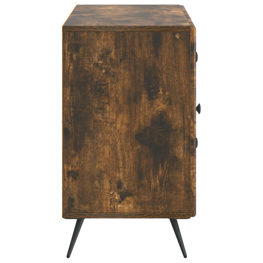 Dressoir met lade Gerookt eiken 89 x 34,5 x 60 cm Bewerkt hout
