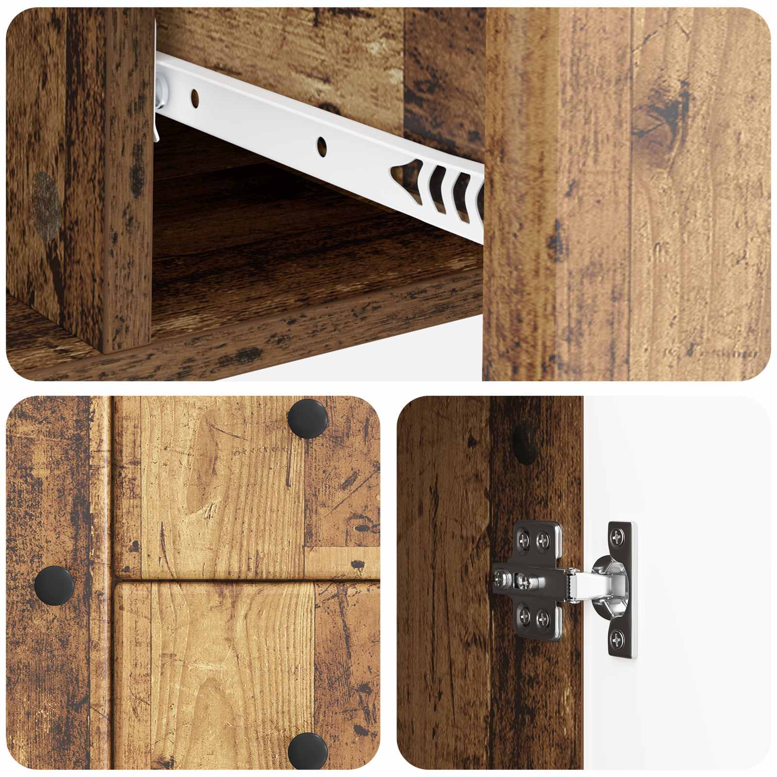 Dressoir met lade Oud hout 89 x 34,5 x 60 cm Bewerkt hout