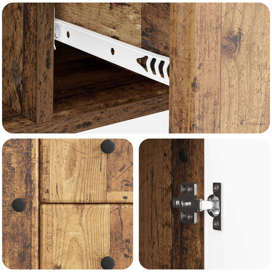 Dressoir met lade Oud hout 89 x 34,5 x 60 cm Bewerkt hout