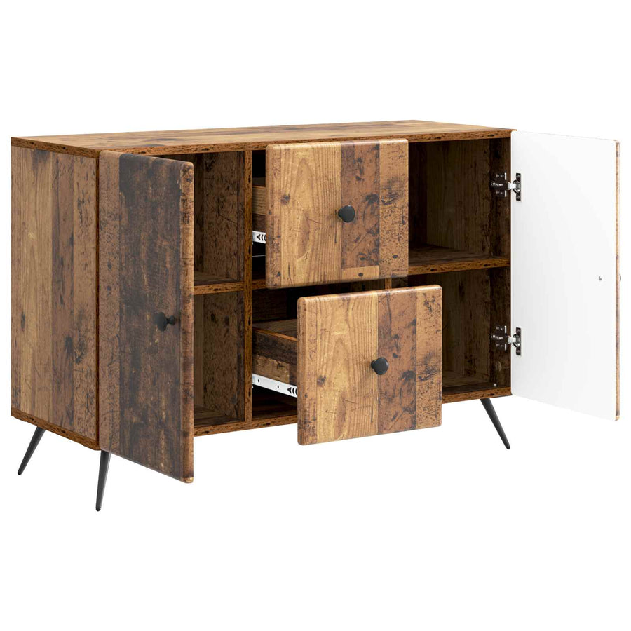 Dressoir met lade Oud hout 89 x 34,5 x 60 cm Bewerkt hout