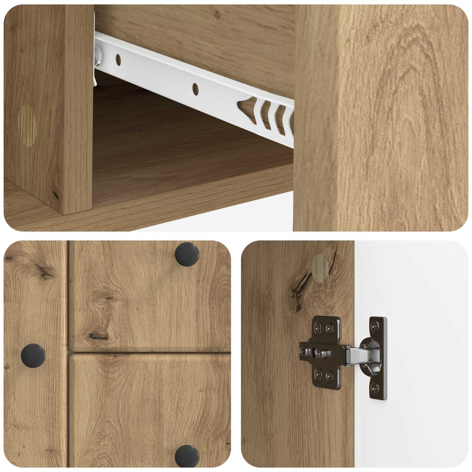 Dressoir Artisanaal eiken 89 x 34,5 x 60 cm Bewerkt hout