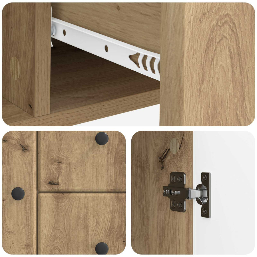 Dressoir Artisanaal eiken 89 x 34,5 x 60 cm Bewerkt hout