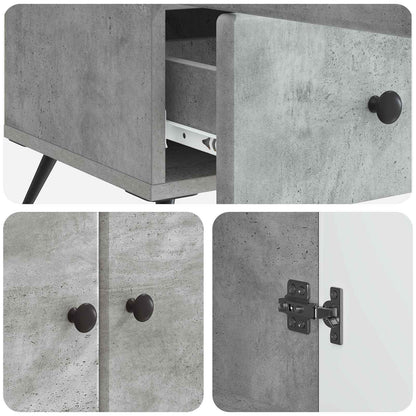 Dressoir met lade Betongrijs 66 x 34,5 x 95 cm Bewerkt hout