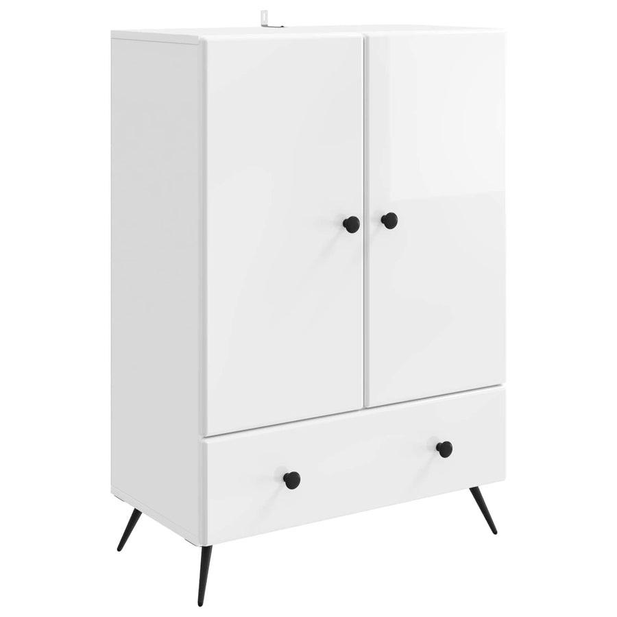 Dressoir met lade Hoogglans Wit 66 x 34,5 x 95 cm Bewerkt hout