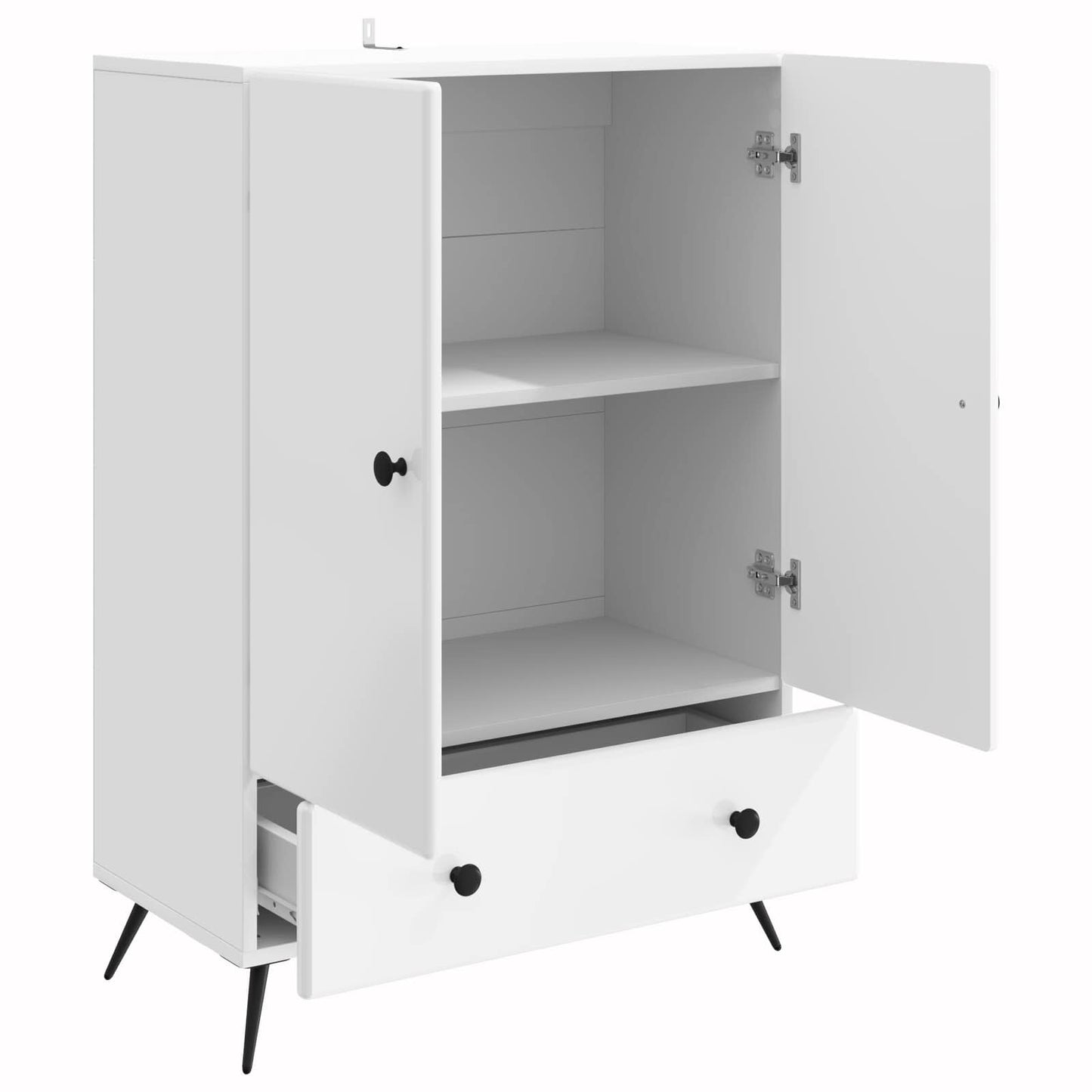 Dressoir met lade Hoogglans Wit 66 x 34,5 x 95 cm Bewerkt hout
