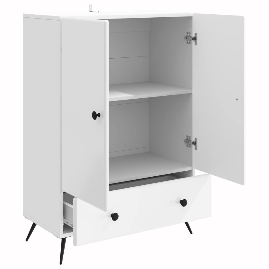 Dressoir met lade Hoogglans Wit 66 x 34,5 x 95 cm Bewerkt hout