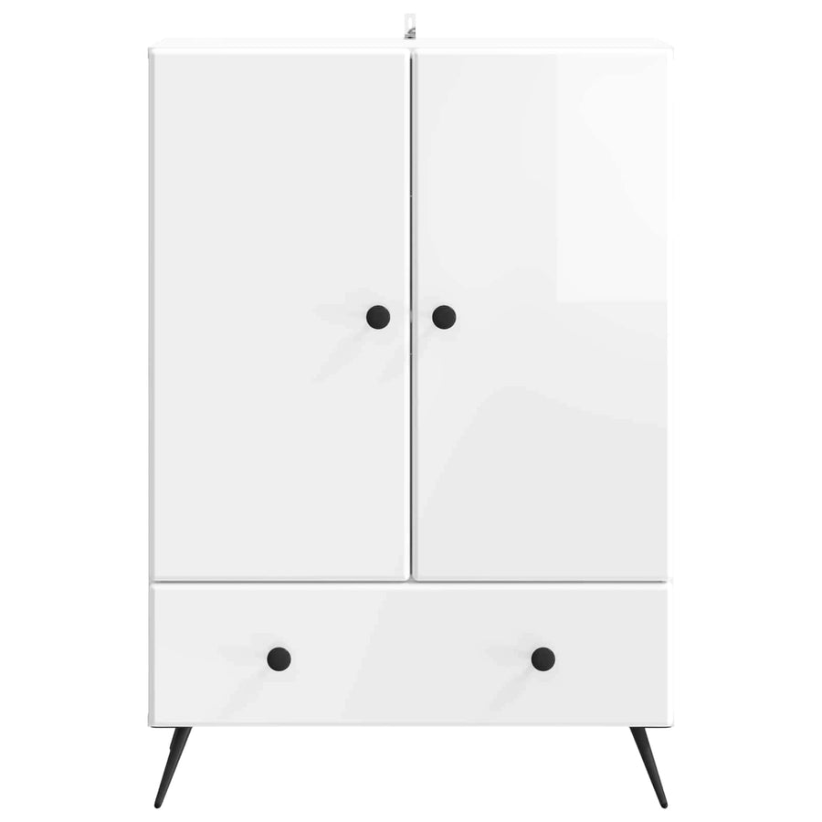 Dressoir met lade Hoogglans Wit 66 x 34,5 x 95 cm Bewerkt hout
