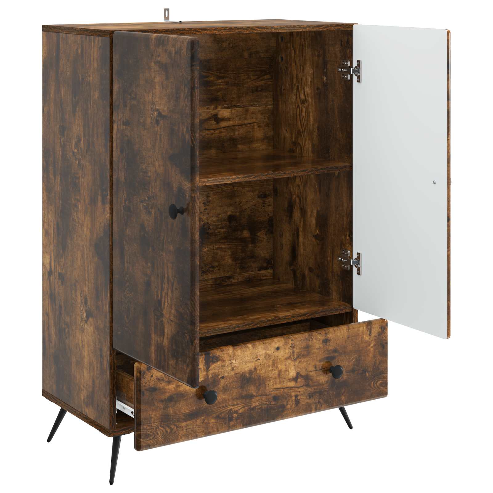 Dressoir met lade Gerookt eiken 66 x 34,5 x 95 cm Bewerkt hout