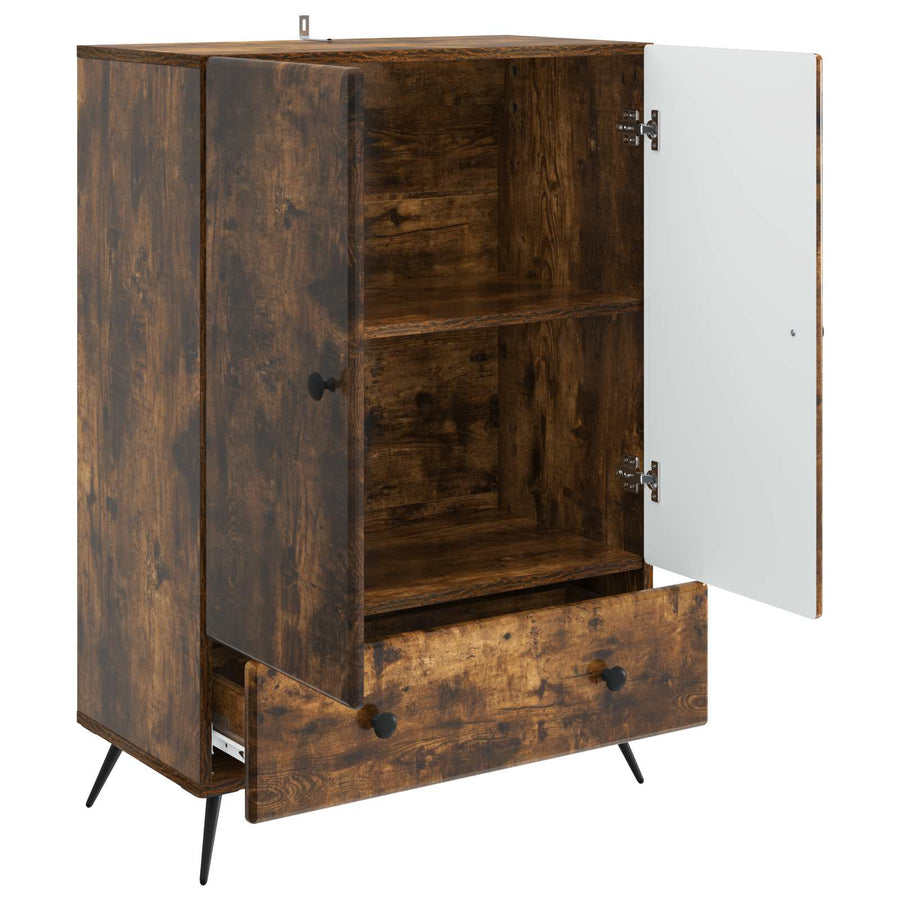 Dressoir met lade Gerookt eiken 66 x 34,5 x 95 cm Bewerkt hout