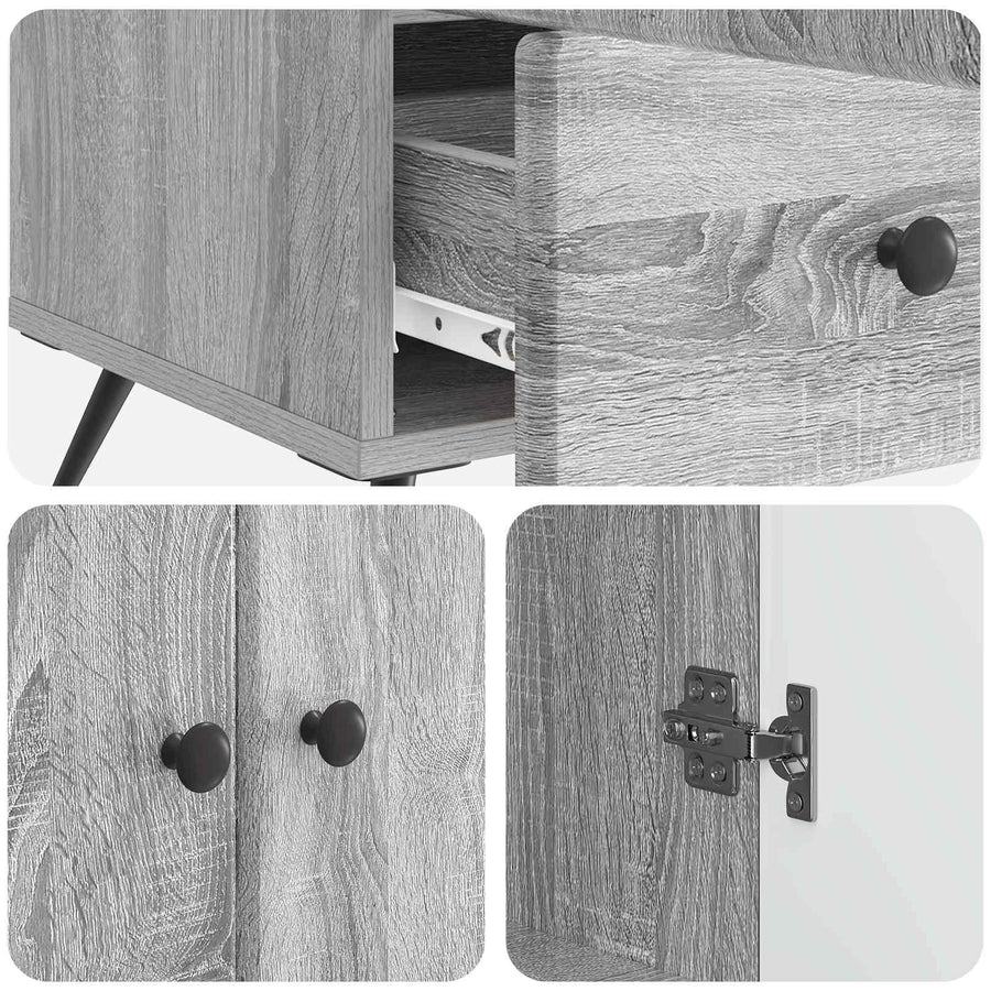 Dressoir met lade Grijs sonoma 66 x 34,5 x 95 cm Bewerkt hout