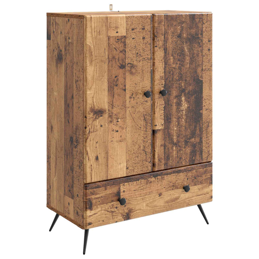 Dressoir met lade Oud hout 66 x 34,5 x 95 cm Bewerkt hout