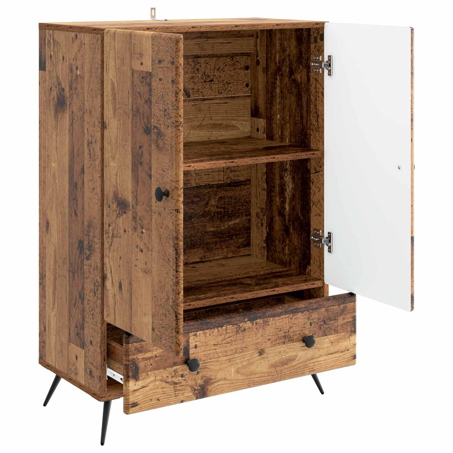 Dressoir met lade Oud hout 66 x 34,5 x 95 cm Bewerkt hout