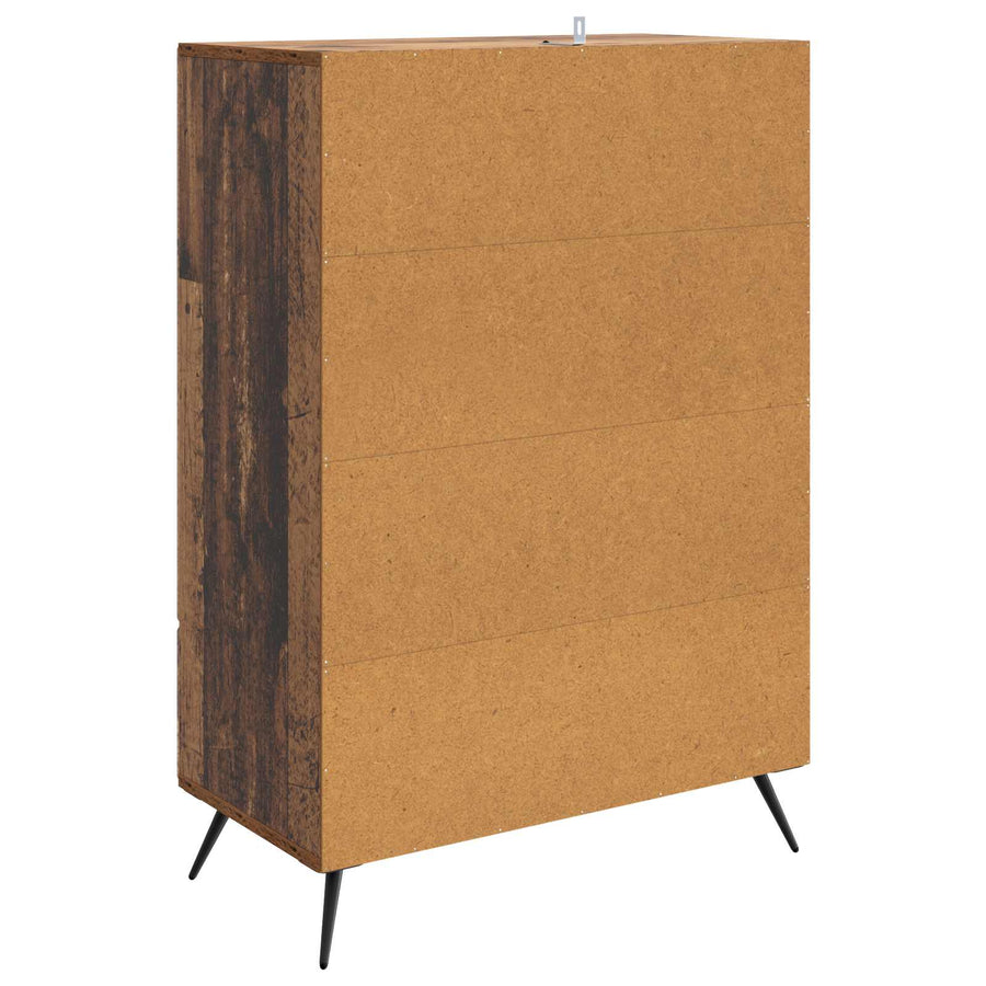 Dressoir met lade Oud hout 66 x 34,5 x 95 cm Bewerkt hout