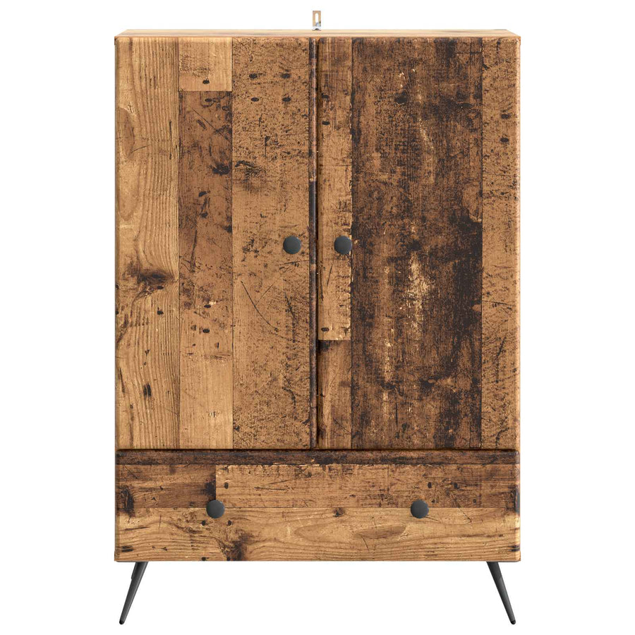 Dressoir met lade Oud hout 66 x 34,5 x 95 cm Bewerkt hout