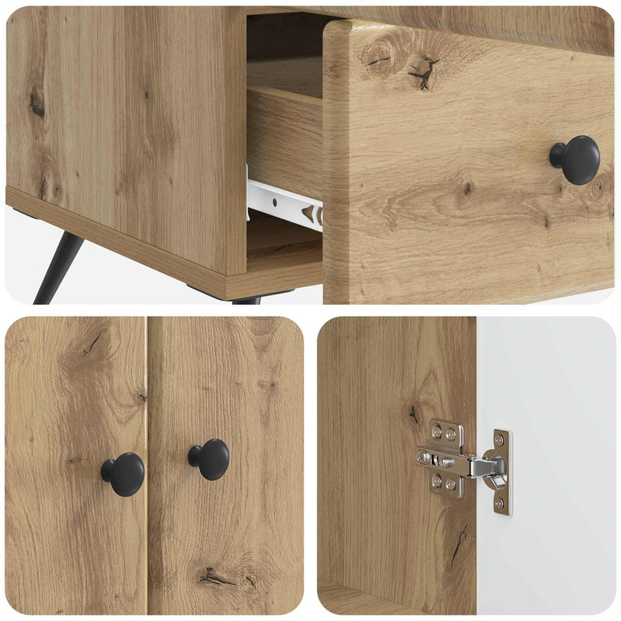 Dressoir Artisanaal eiken 66 x 34,5 x 95 cm Bewerkt hout