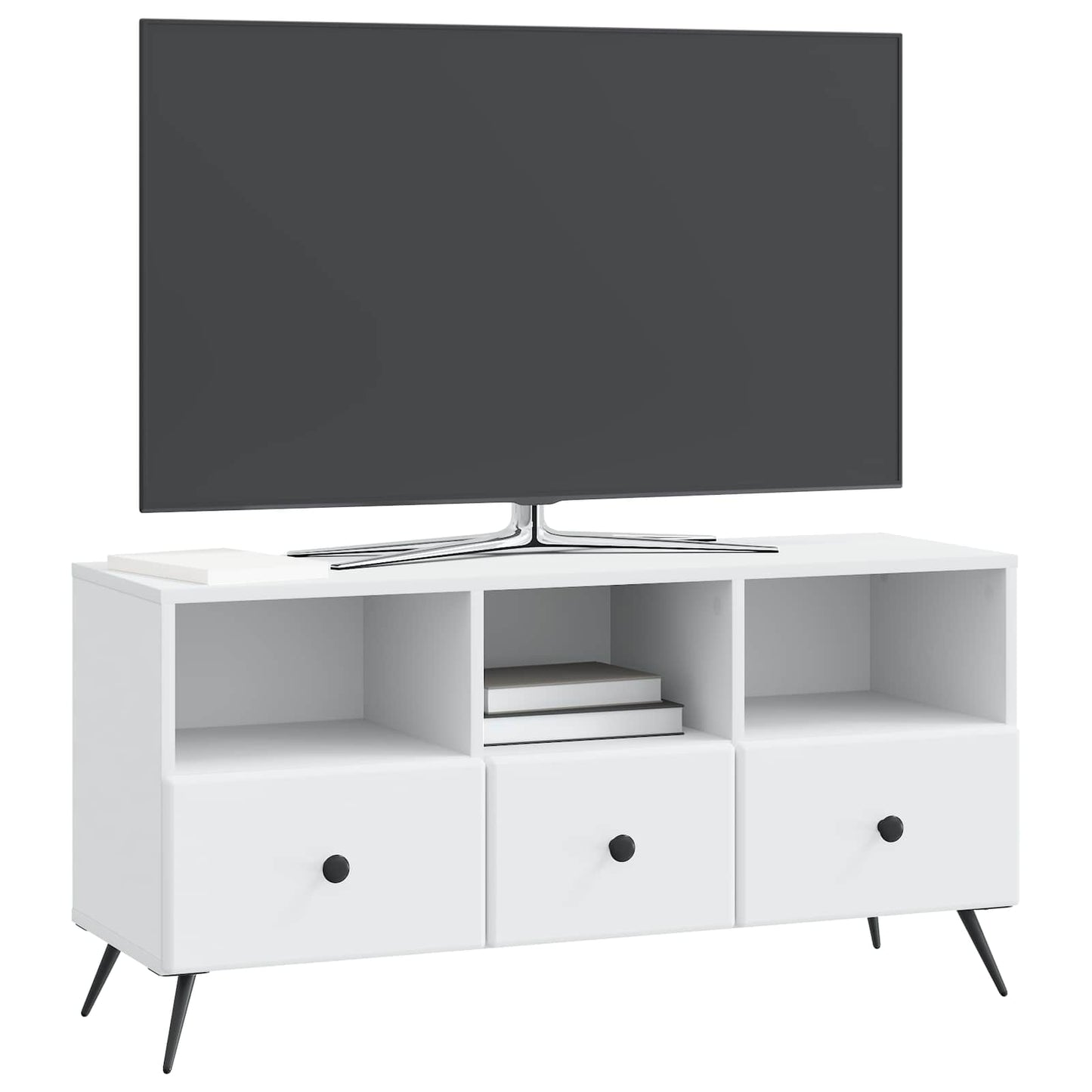 TV-kast met lade Wit 102 x 34,5 x 50 cm Bewerkt hout
