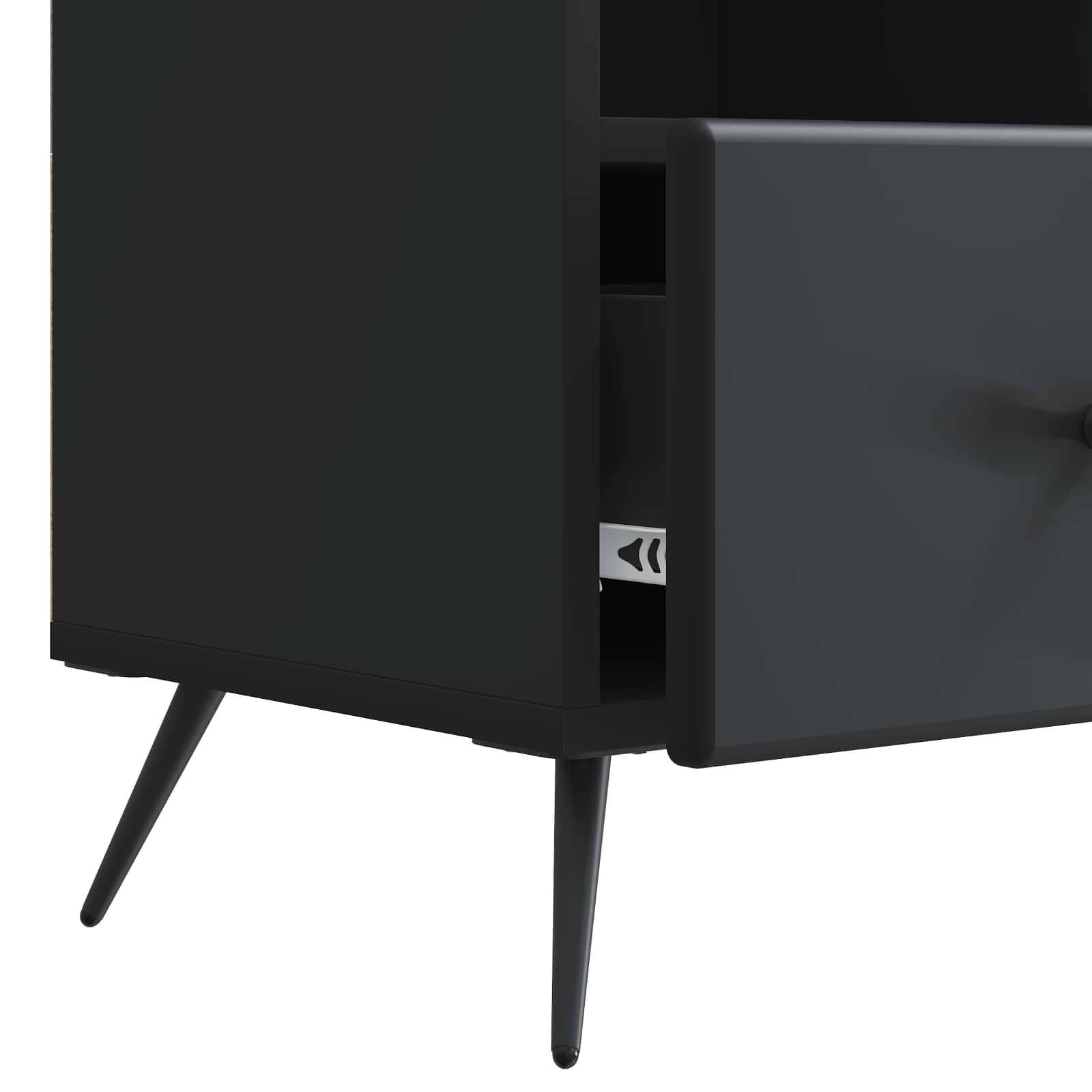 TV-kast met lade Zwart 102 x 34,5 x 50 cm Bewerkt hout