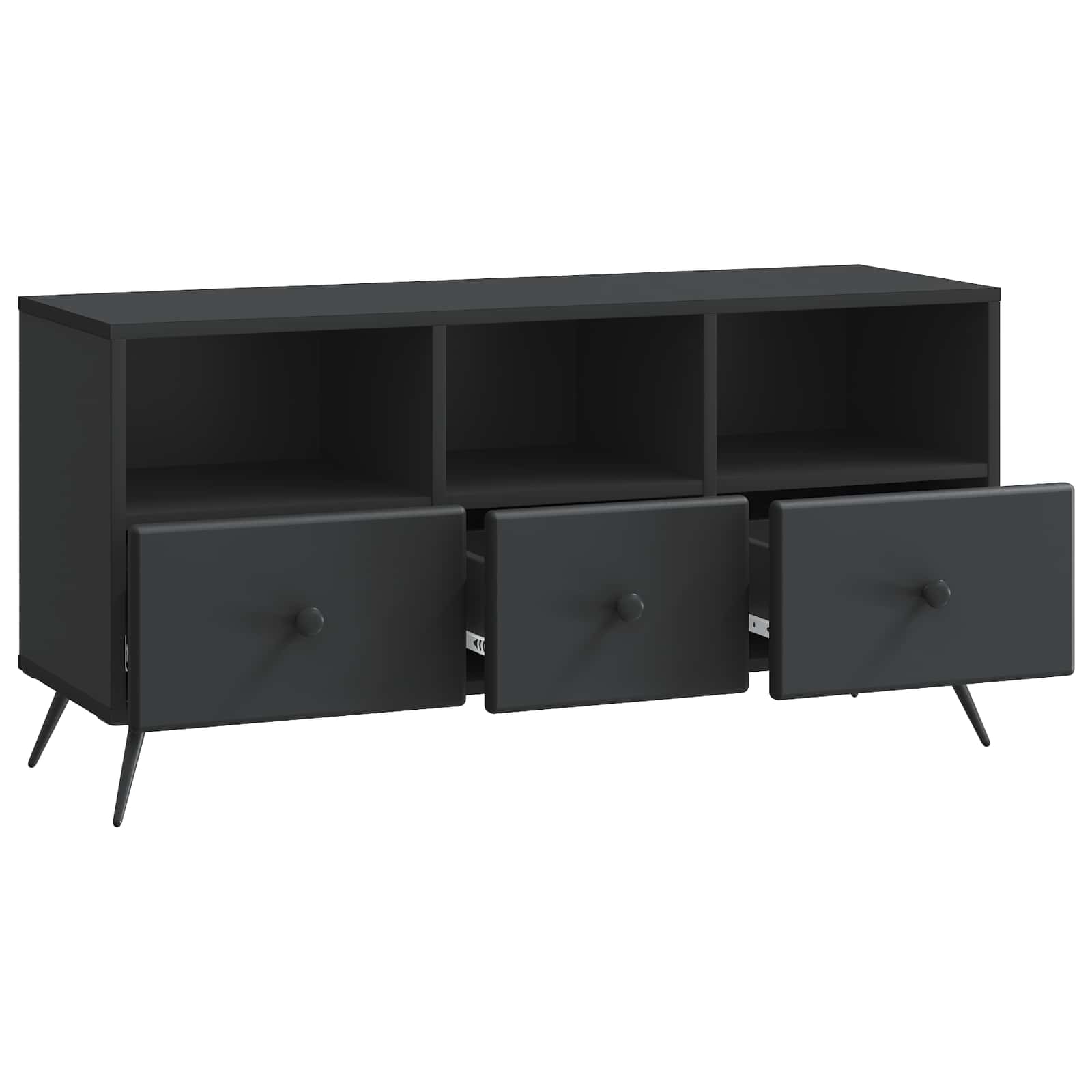 TV-kast met lade Zwart 102 x 34,5 x 50 cm Bewerkt hout