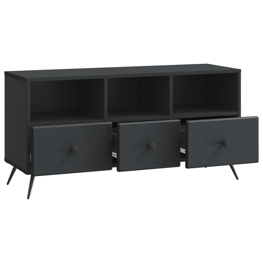 TV-kast met lade Zwart 102 x 34,5 x 50 cm Bewerkt hout