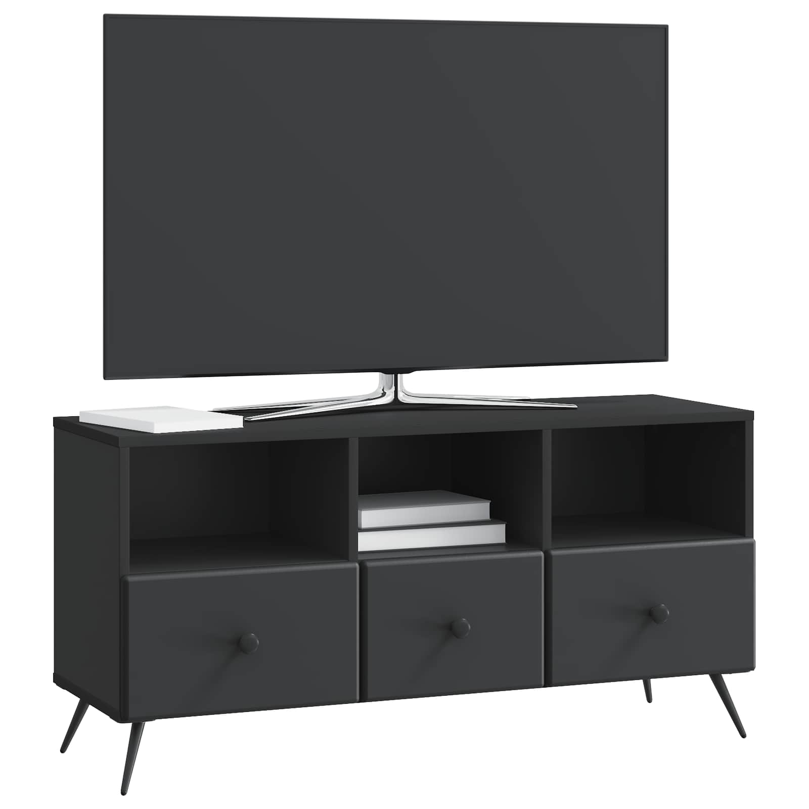TV-kast met lade Zwart 102 x 34,5 x 50 cm Bewerkt hout
