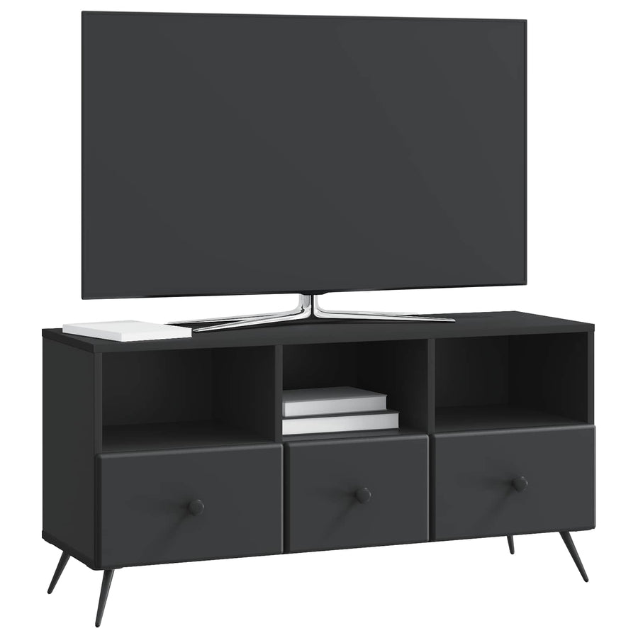 TV-kast met lade Zwart 102 x 34,5 x 50 cm Bewerkt hout