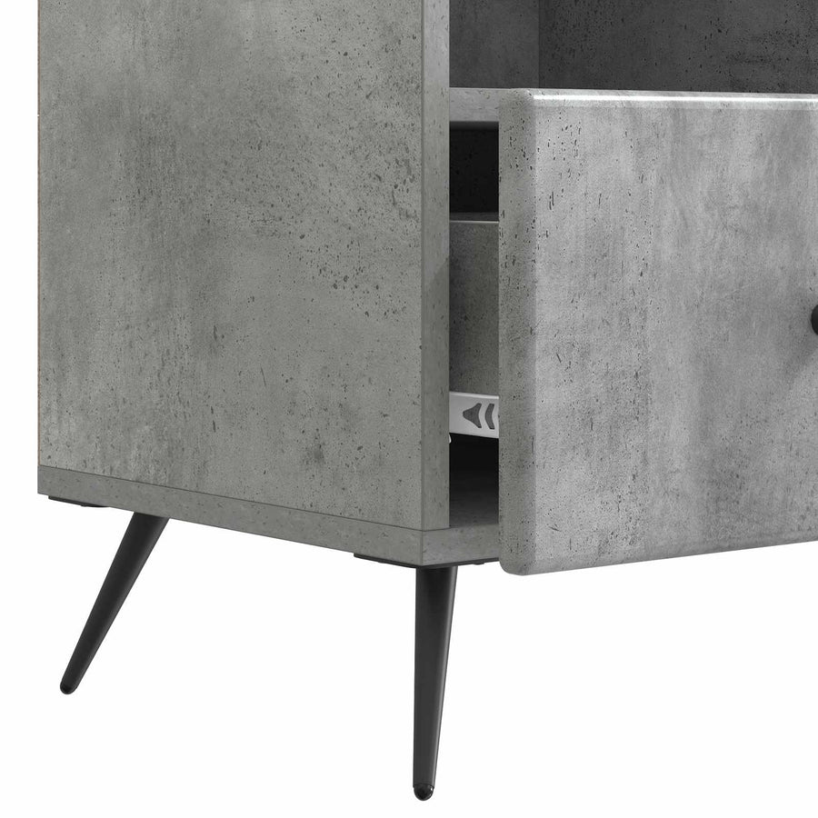 TV-kast met lade Betongrijs 102 x 34,5 x 50 cm Bewerkt hout