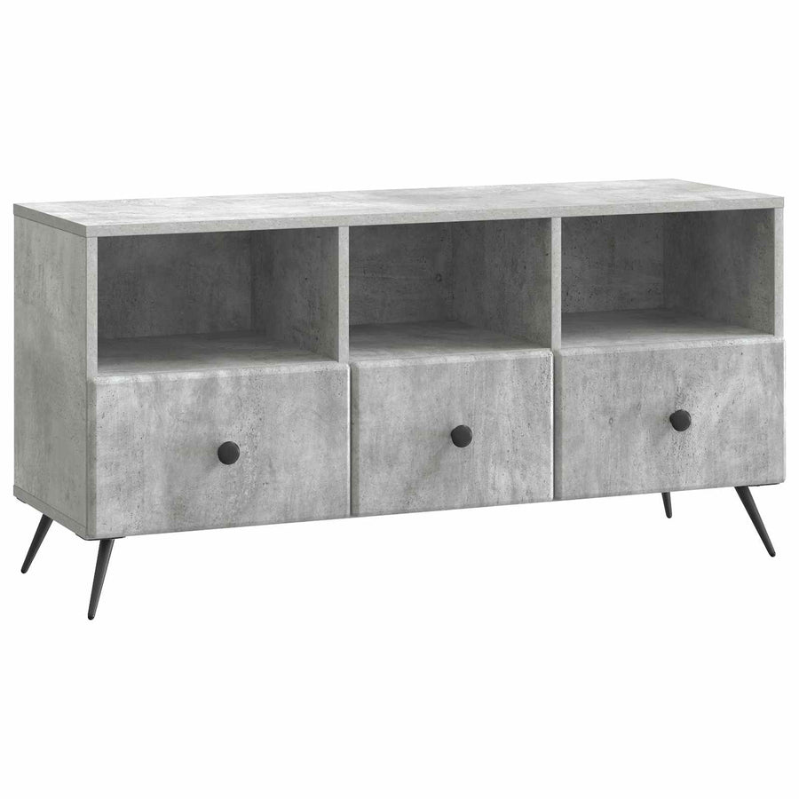 TV-kast met lade Betongrijs 102 x 34,5 x 50 cm Bewerkt hout