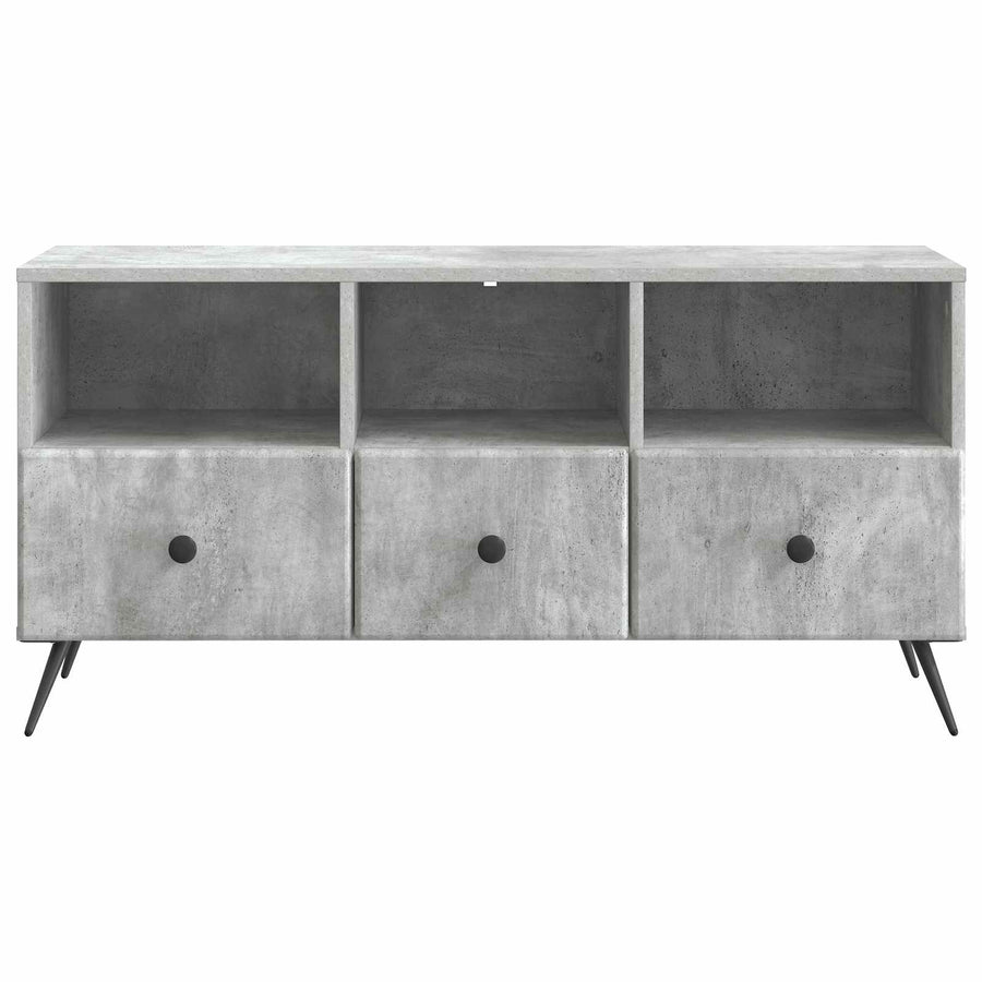 TV-kast met lade Betongrijs 102 x 34,5 x 50 cm Bewerkt hout