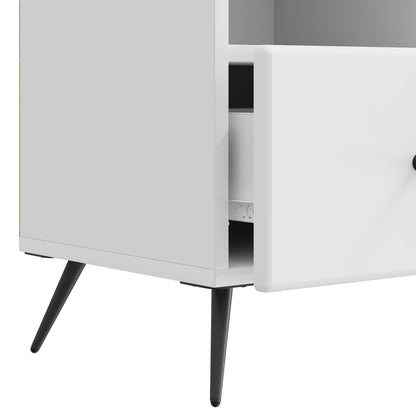 TV-kast met lade Hoogglans Wit 102 x 34,5 x 50 cm Bewerkt hout