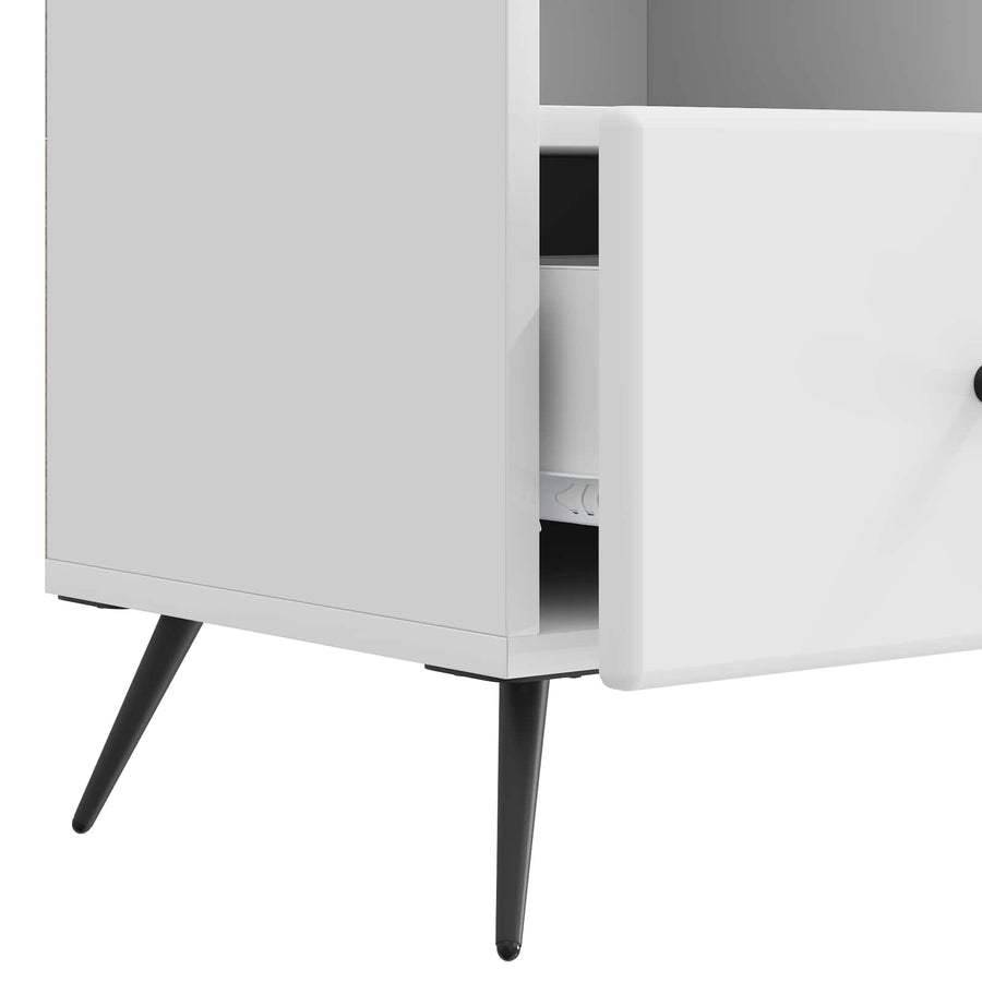 TV-kast met lade Hoogglans Wit 102 x 34,5 x 50 cm Bewerkt hout