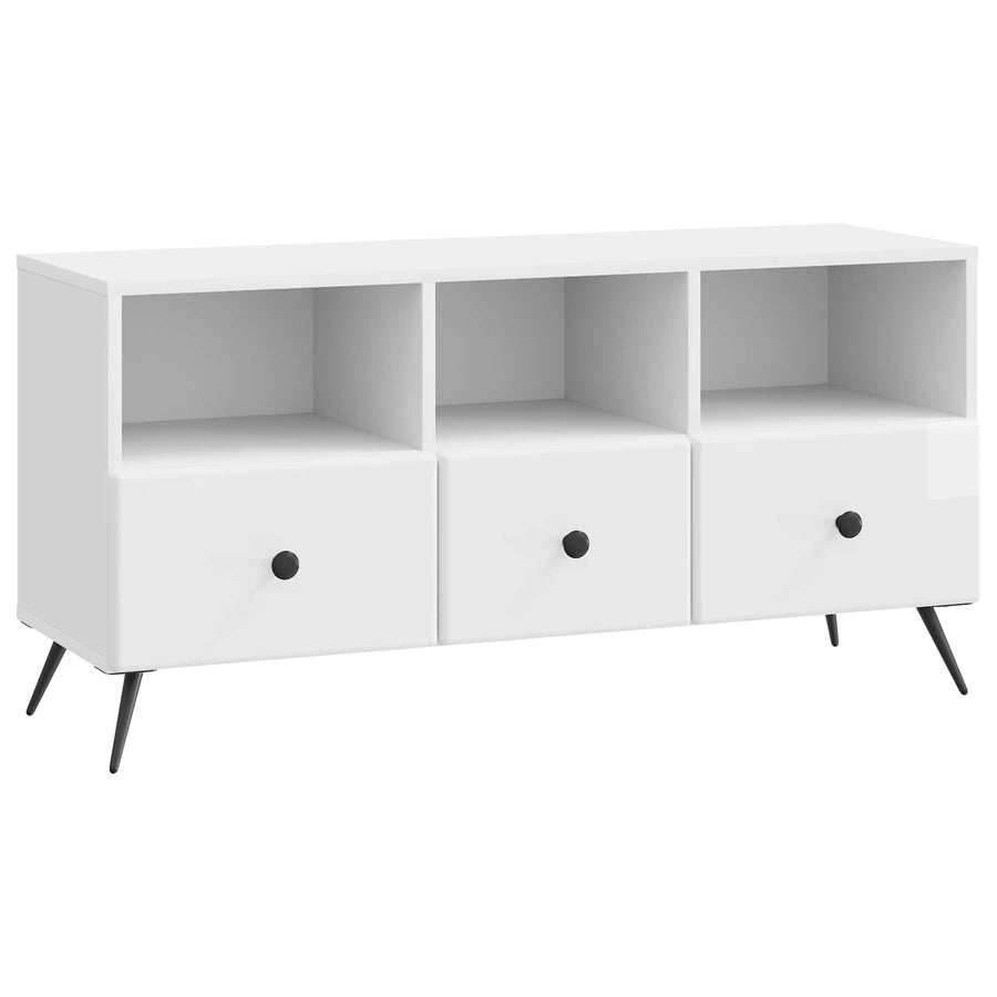 TV-kast met lade Hoogglans Wit 102 x 34,5 x 50 cm Bewerkt hout