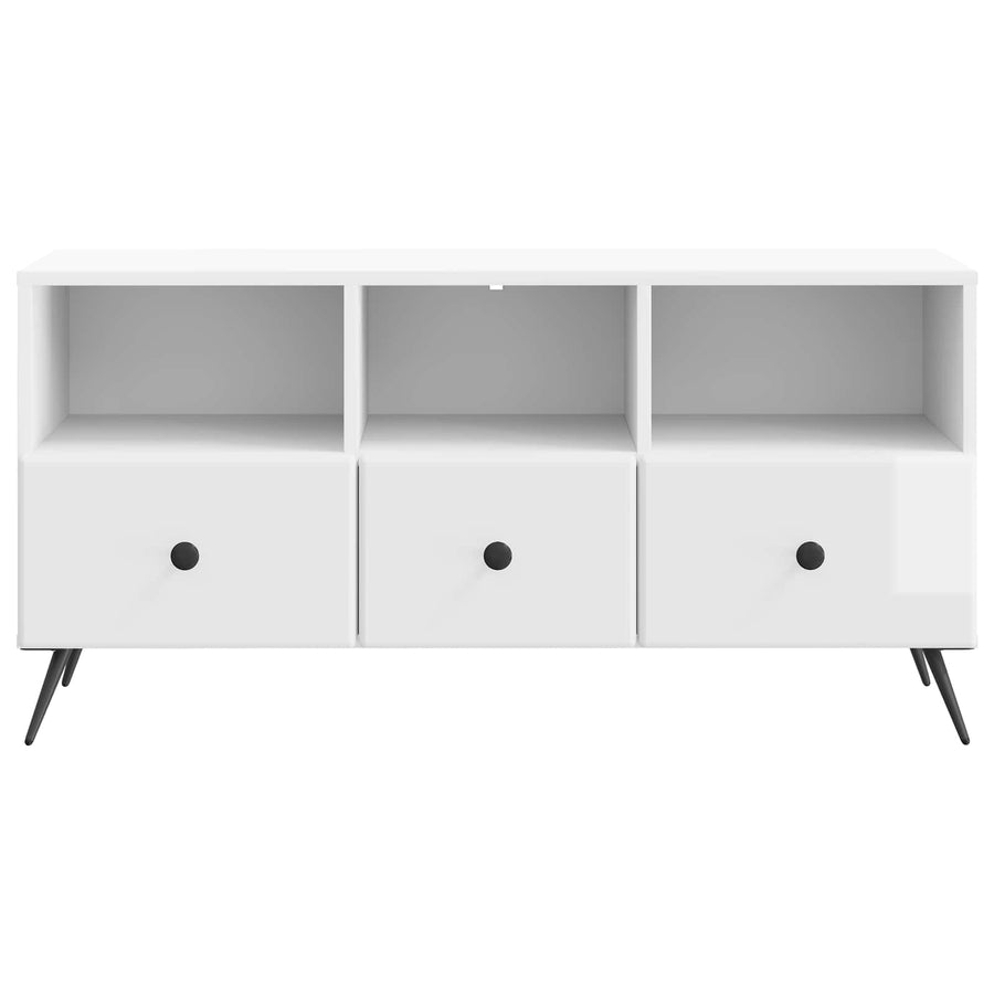 TV-kast met lade Hoogglans Wit 102 x 34,5 x 50 cm Bewerkt hout