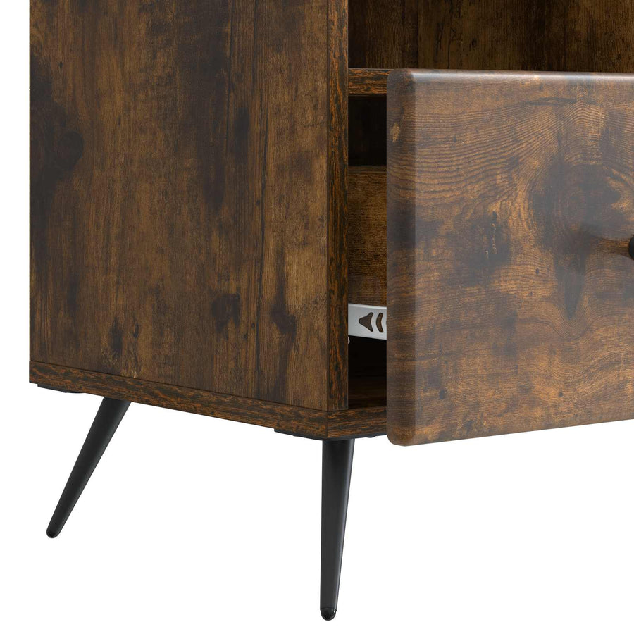 TV-kast met lade Gerookt eiken 102 x 34,5 x 50 cm Bewerkt hout