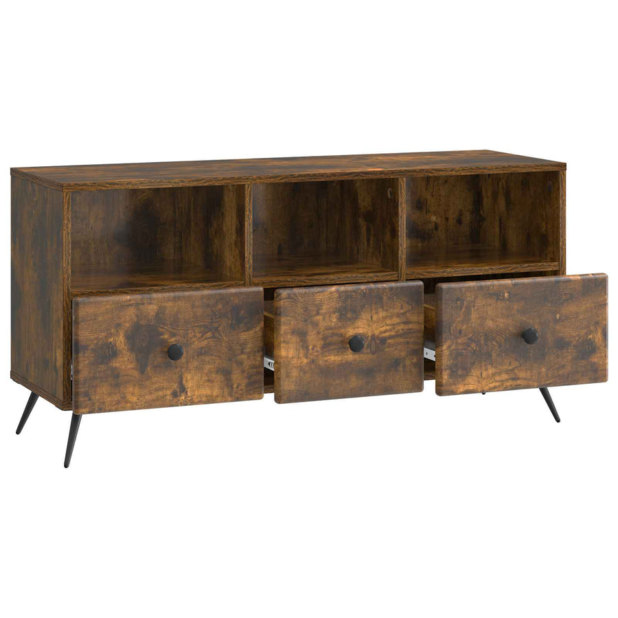 TV-kast met lade Gerookt eiken 102 x 34,5 x 50 cm Bewerkt hout