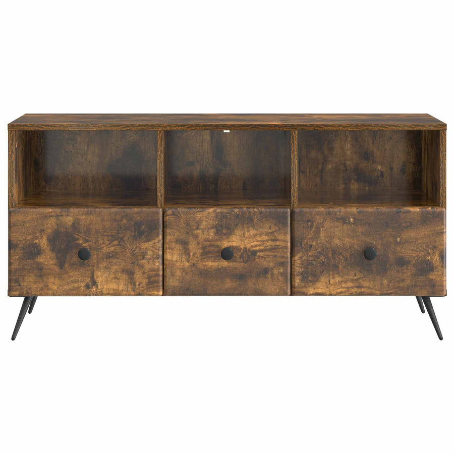 TV-kast met lade Gerookt eiken 102 x 34,5 x 50 cm Bewerkt hout