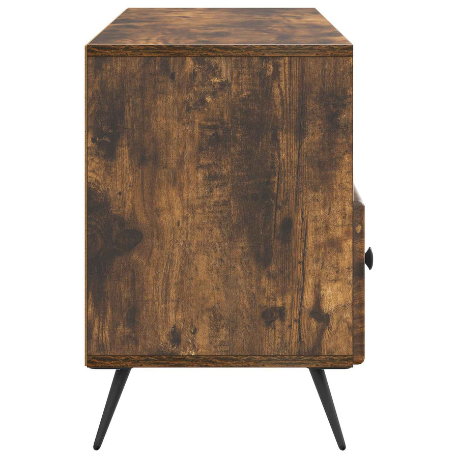 TV-kast met lade Gerookt eiken 102 x 34,5 x 50 cm Bewerkt hout