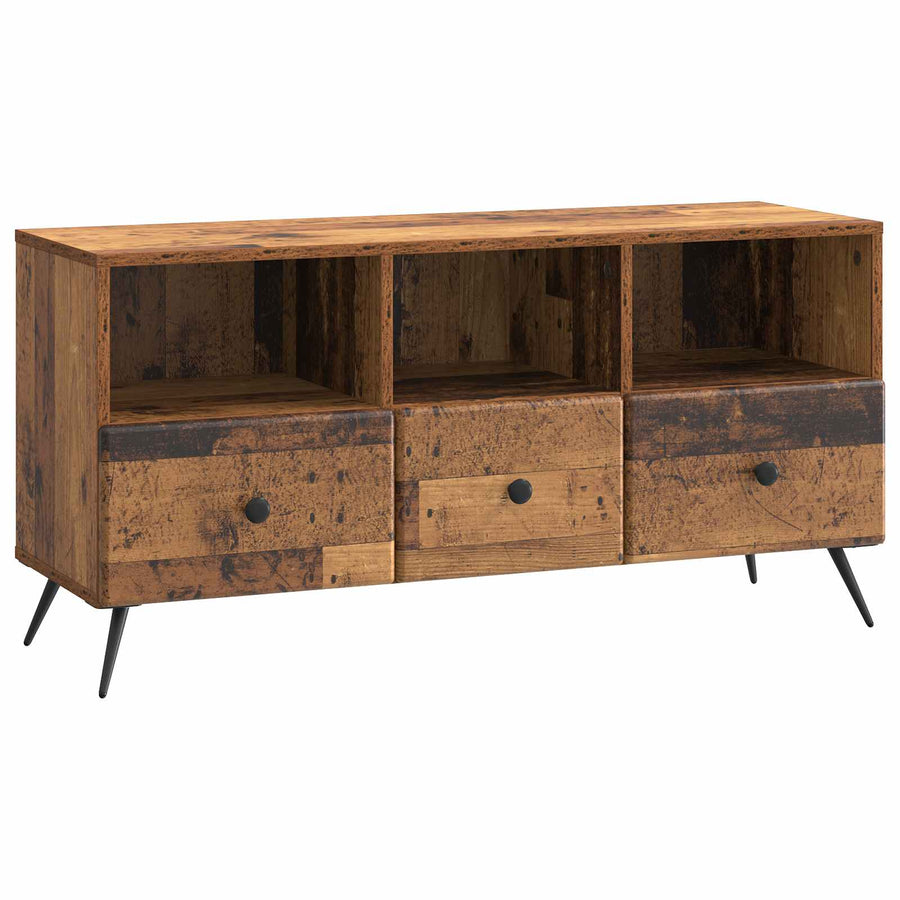 TV-kast met lade Oud hout 102 x 34,5 x 50 cm Bewerkt hout