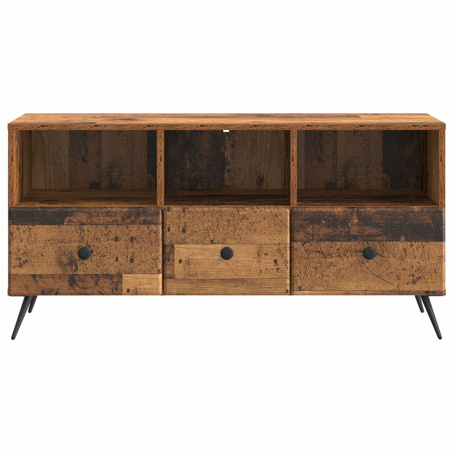 TV-kast met lade Oud hout 102 x 34,5 x 50 cm Bewerkt hout