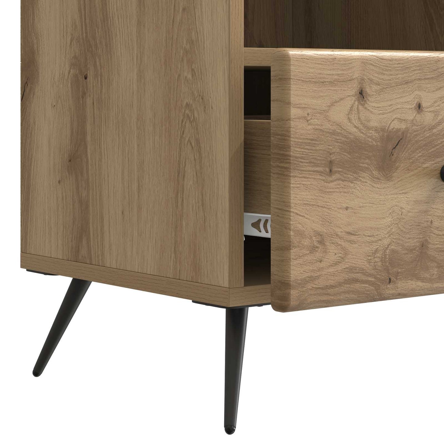 TV-kast Artisanaal eiken 102 x 34,5 x 50 cm Bewerkt hout