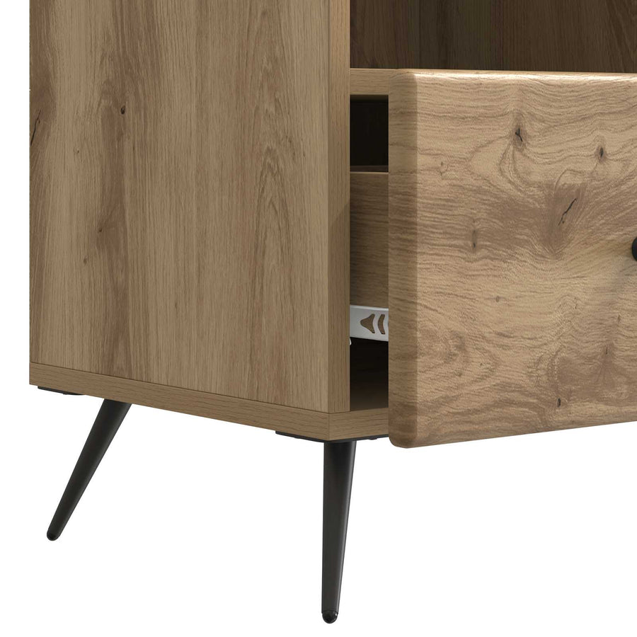 TV-kast Artisanaal eiken 102 x 34,5 x 50 cm Bewerkt hout