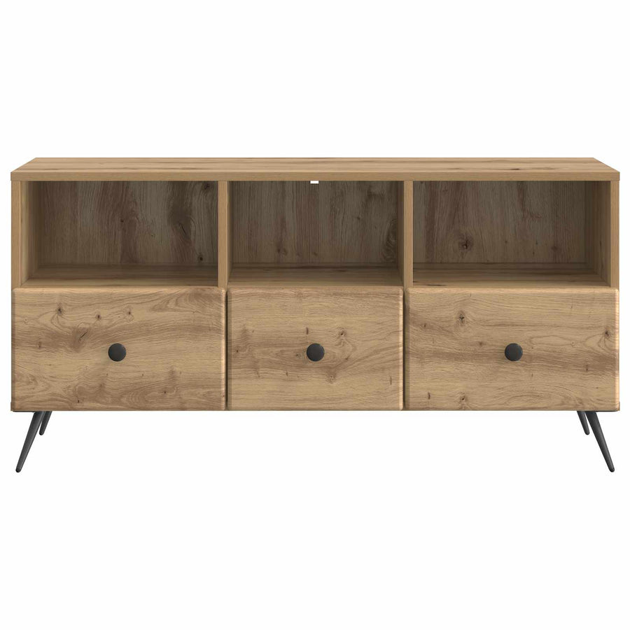 TV-kast Artisanaal eiken 102 x 34,5 x 50 cm Bewerkt hout