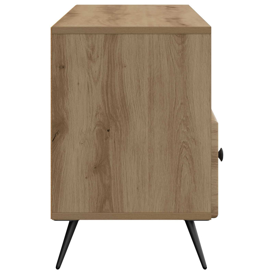 TV-kast Artisanaal eiken 102 x 34,5 x 50 cm Bewerkt hout