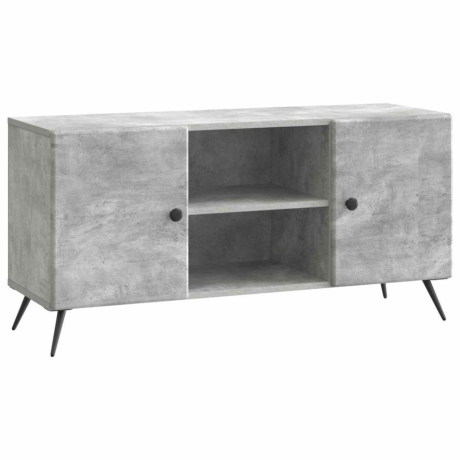TV-kast Betongrijs 102 x 34,5 x 50 cm Bewerkt hout