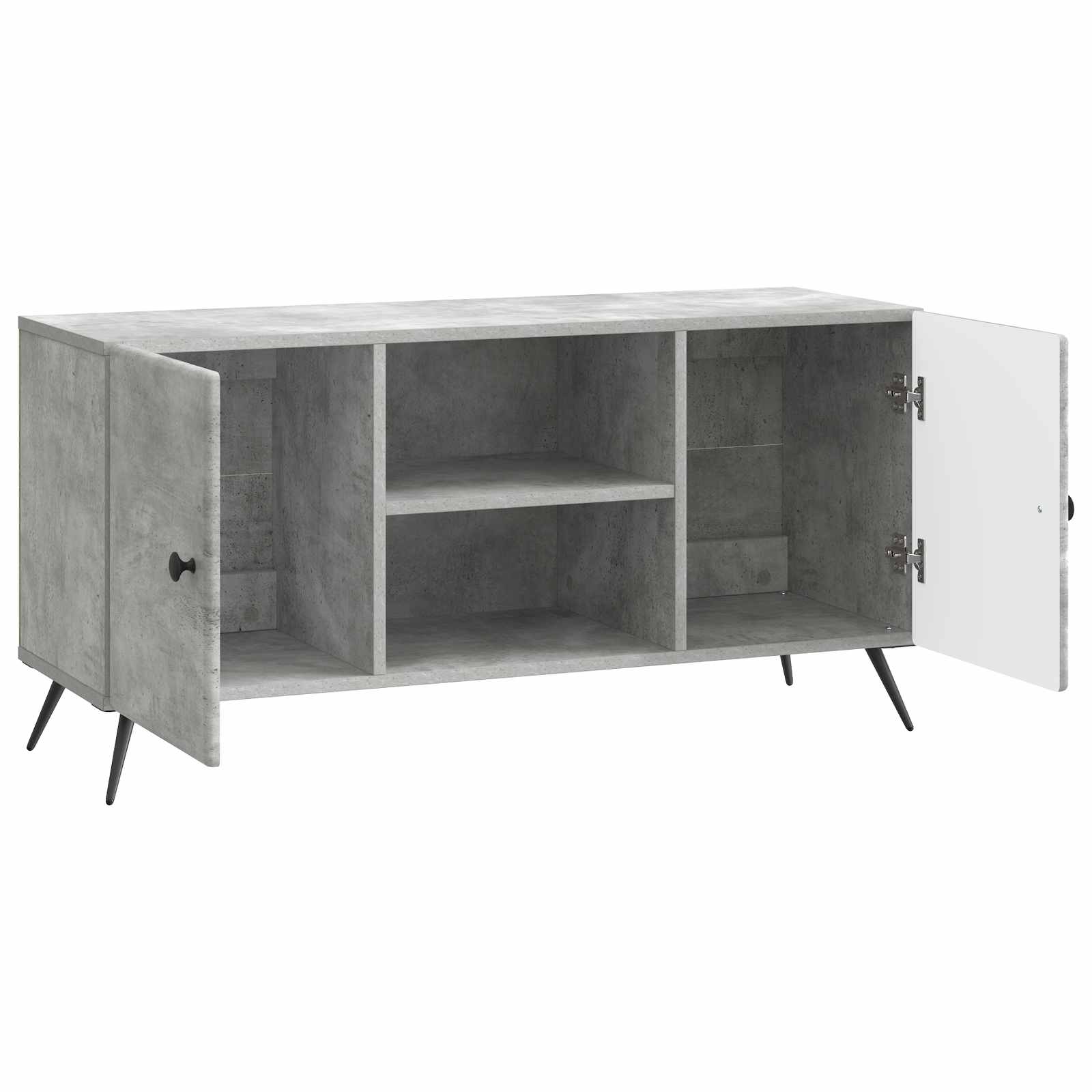 TV-kast Betongrijs 102 x 34,5 x 50 cm Bewerkt hout