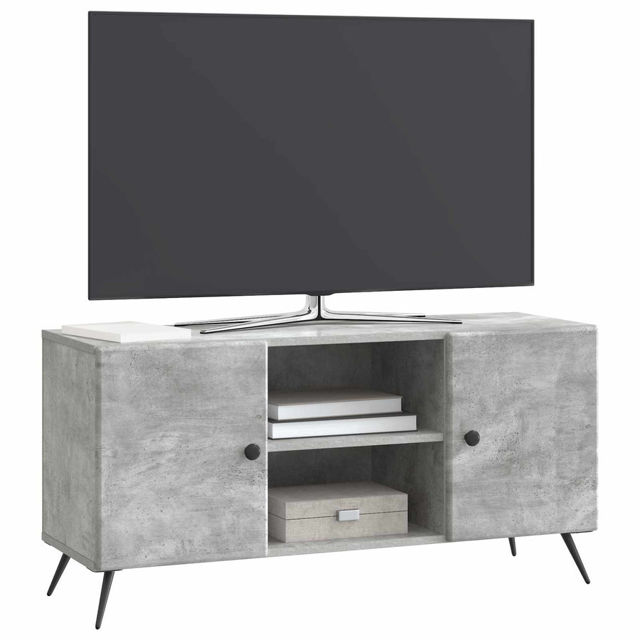 TV-kast Betongrijs 102 x 34,5 x 50 cm Bewerkt hout