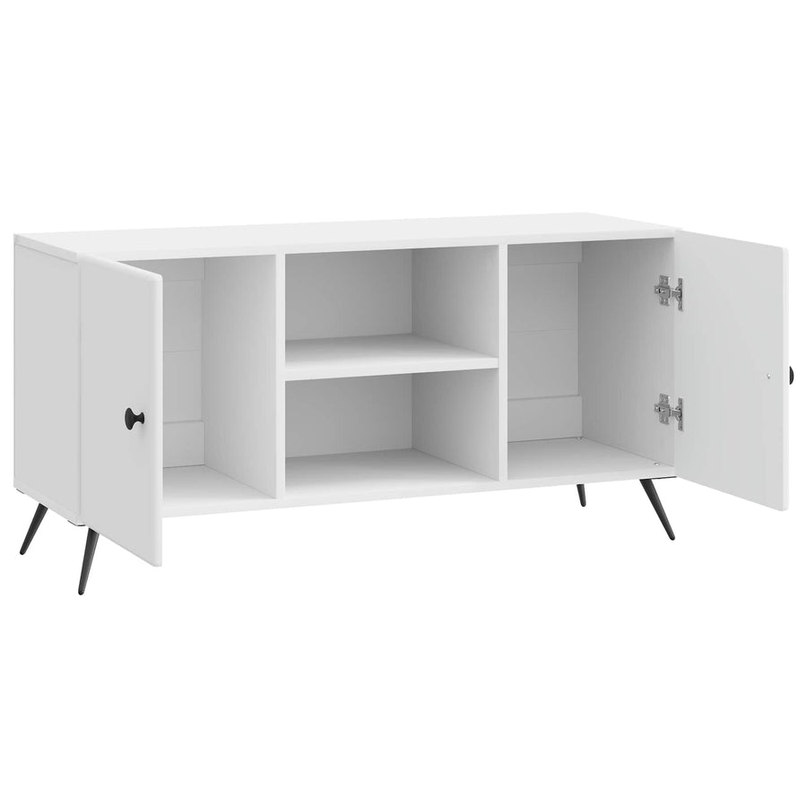 TV-kast Hoogglans Wit 102 x 34,5 x 50 cm Bewerkt hout