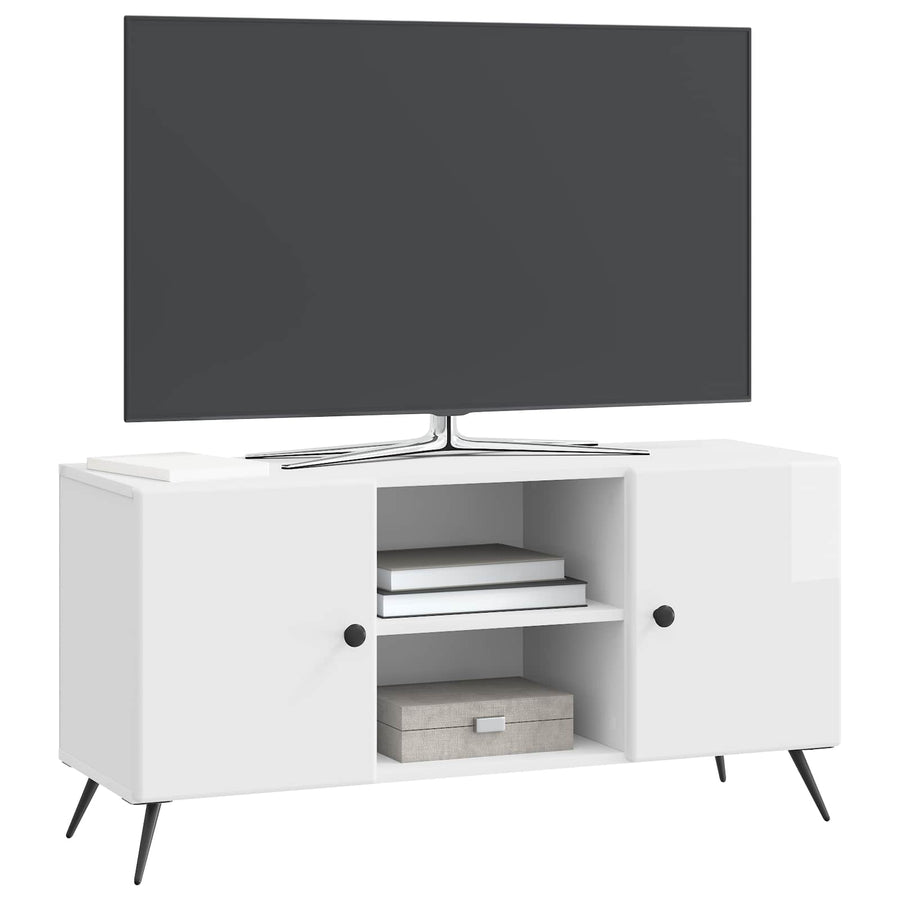 TV-kast Hoogglans Wit 102 x 34,5 x 50 cm Bewerkt hout