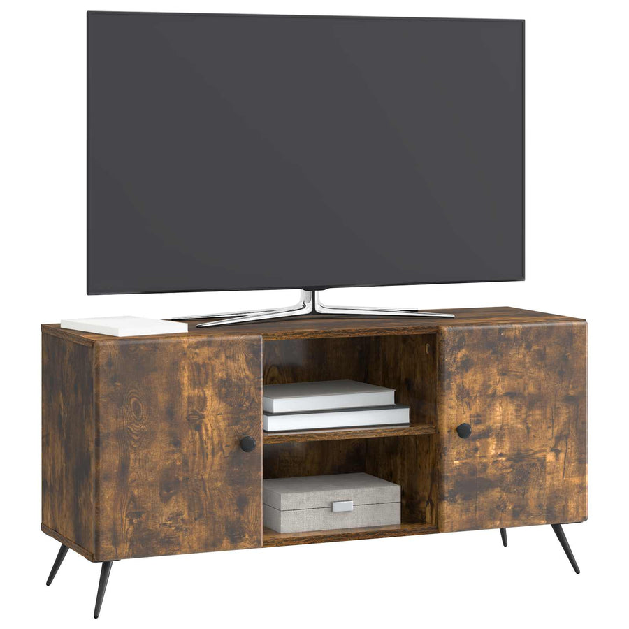 TV-kast Gerookt eiken 102 x 34,5 x 50 cm Bewerkt hout